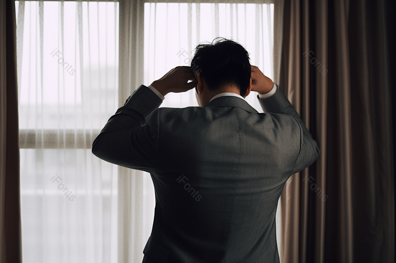 中年男性失落垂头丧气背影,高清,摄影图,摄影图片,图片大全,摄影图免费下载